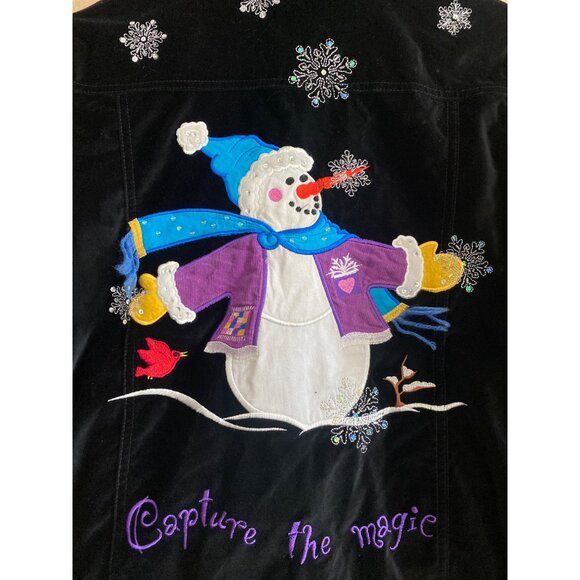 Set of 2 Vintage Quacker Factory Holiday Jacket Set – Snowmen & Snowflakes Sz S - Picture 4 of 14